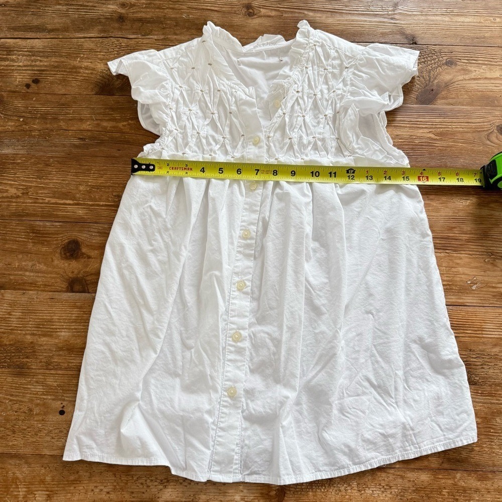 White Ruffle Sleeve Button-Front Blouse - Picture 10 of 11